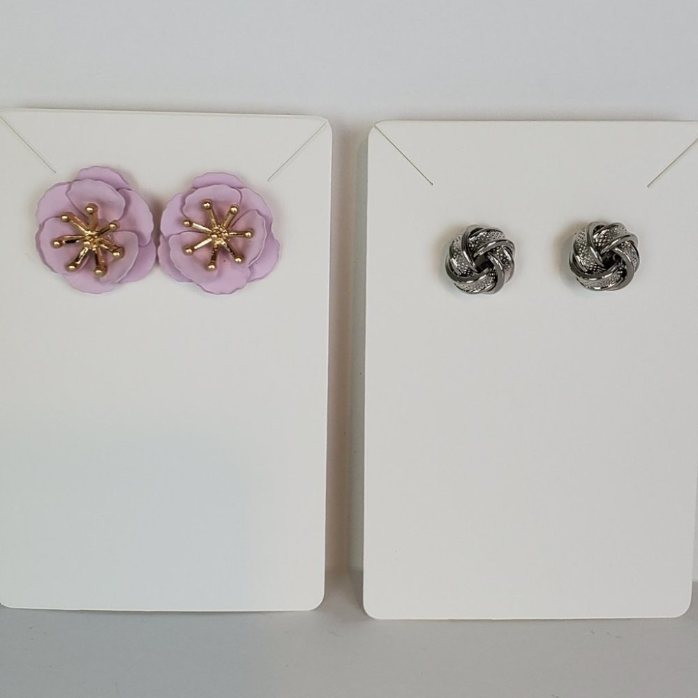 Flower Earrings and Knot post Earrings 2 PC Bundle  NWOT